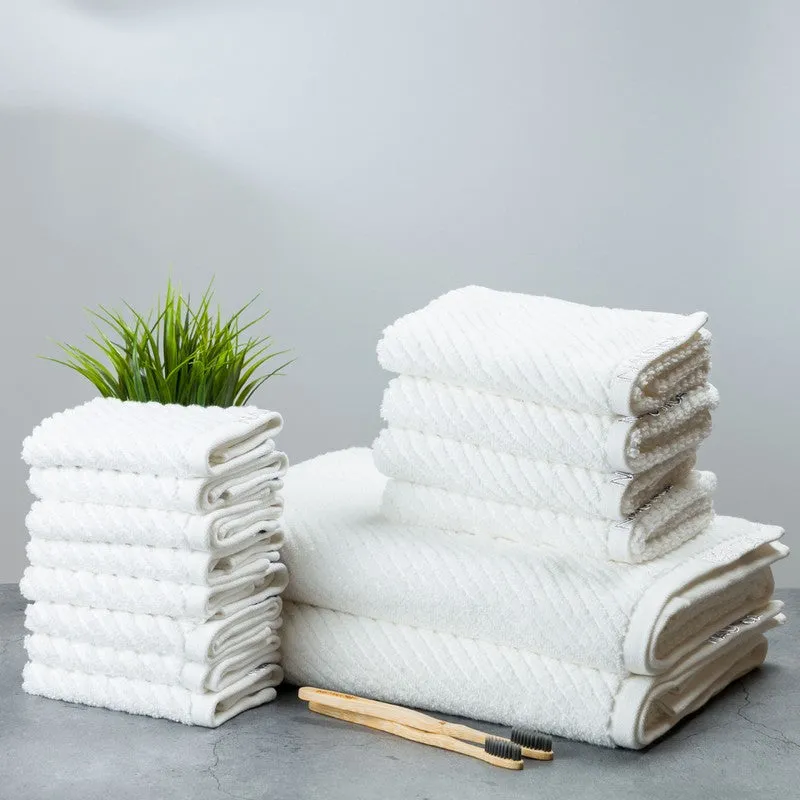 Nautica Riviera Soft Cotton Towel Set (White) - Fourteen Piece Set media 1