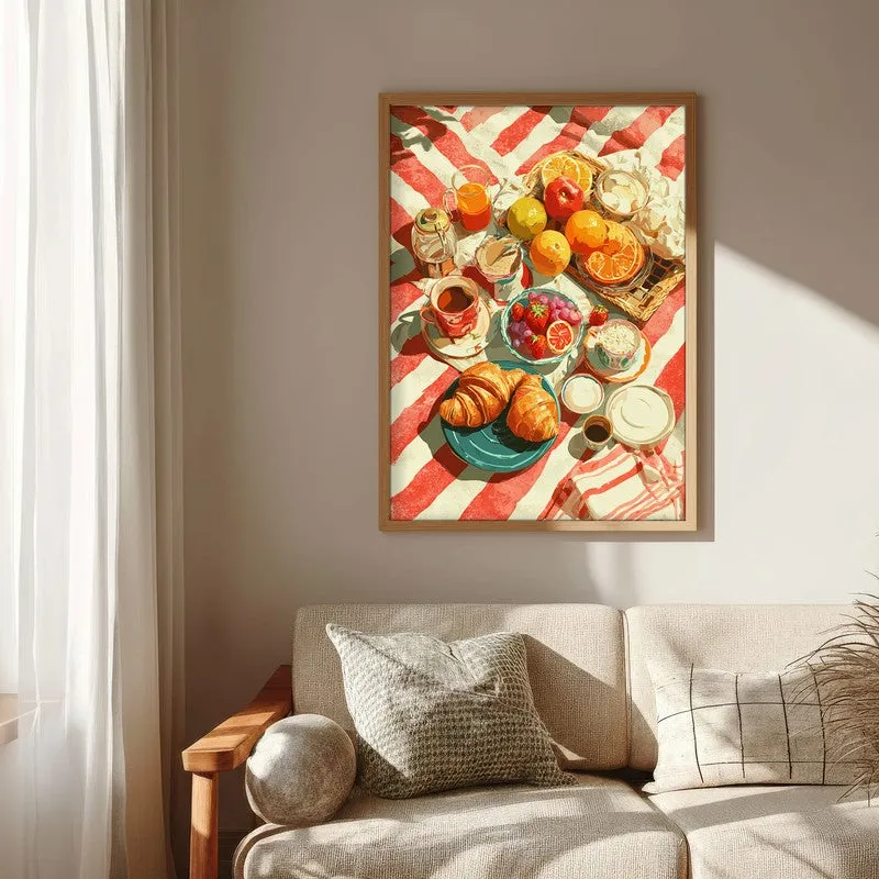Scarlet Spread Canvas Wall Painting - Brown Frame media 6