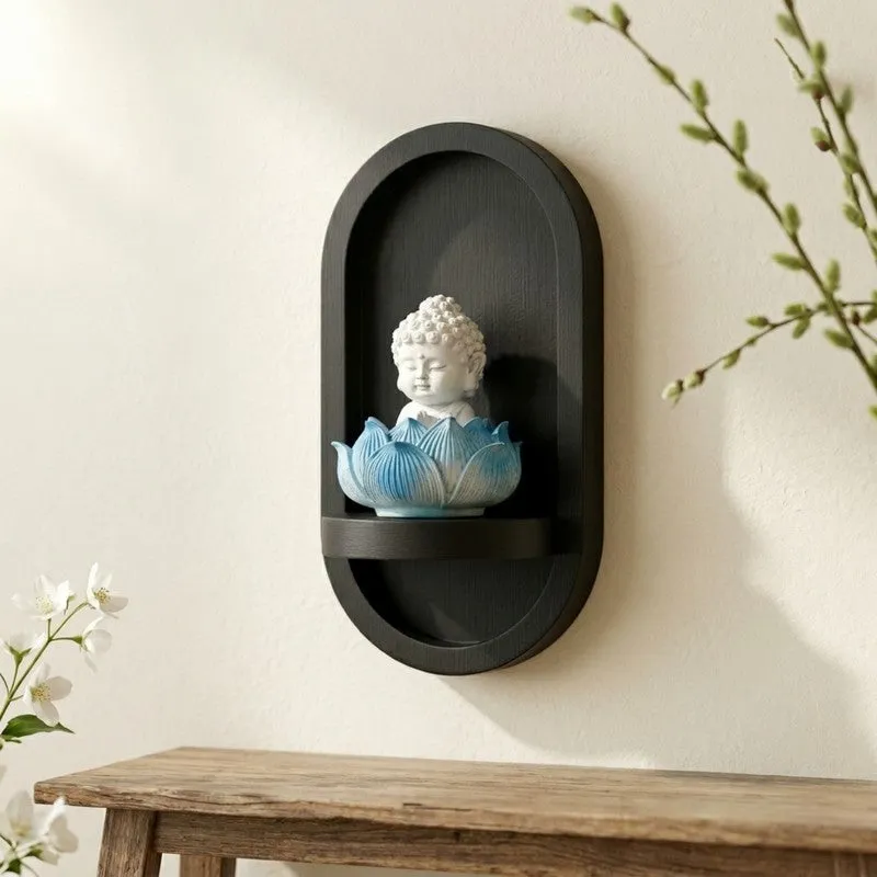 Zen Monks Resin Wall Accent - Blue media 1