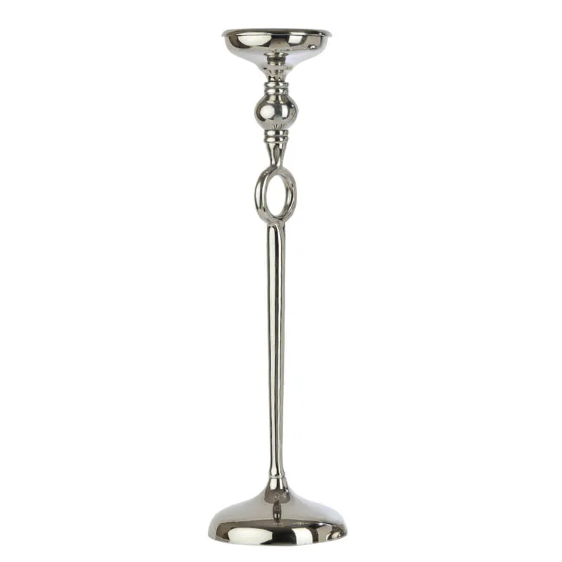 Luna Pillar Candle Holder (Silver) - Large media 5