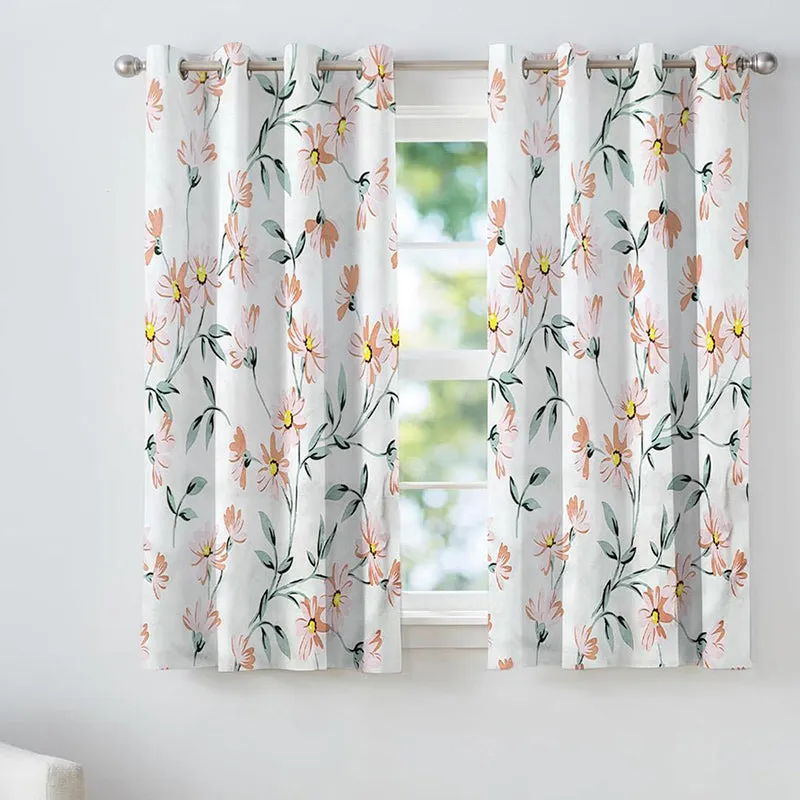 Floral Whispers Cotton Curtain - Set Of Two media 1