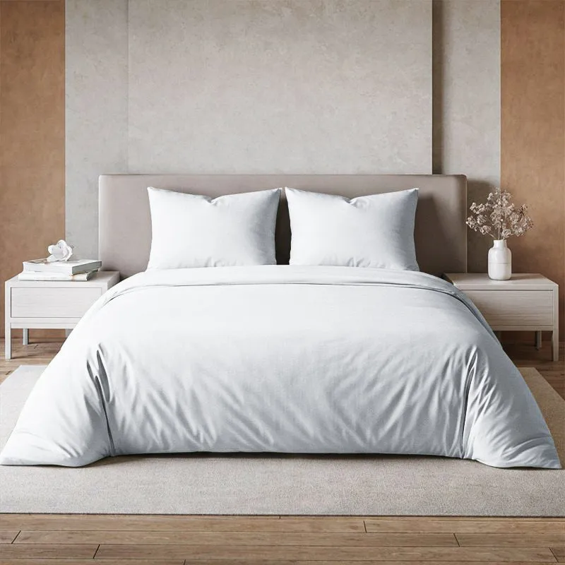 Maison Solid Cotton Bedsheet (White) - 200 TC media 1