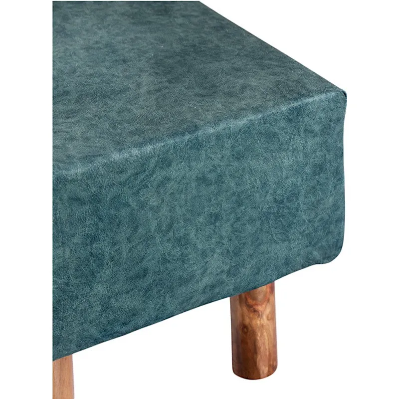 Trixon Acacia Wooden Ottomans - Blue media 7