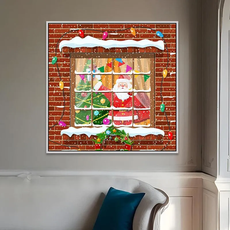 Santa Festive Arrival Wall Painting media 1