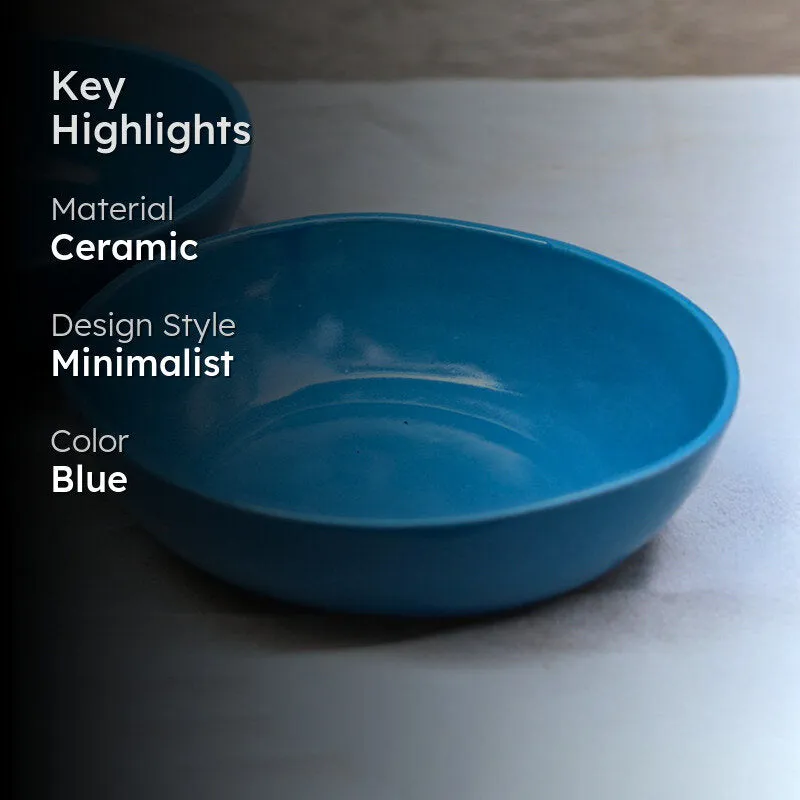 Pietro Ceramic Serving Bowl (Blue) - 550 mL media 2