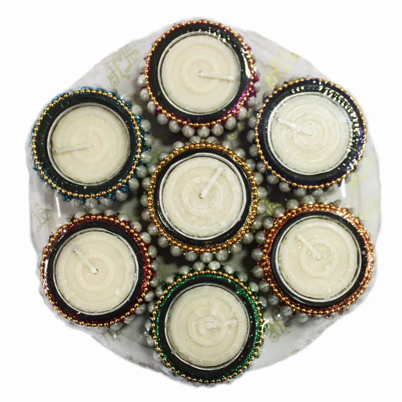 Deeya Beaded Tea Light Holder - Set Of Seven media 5