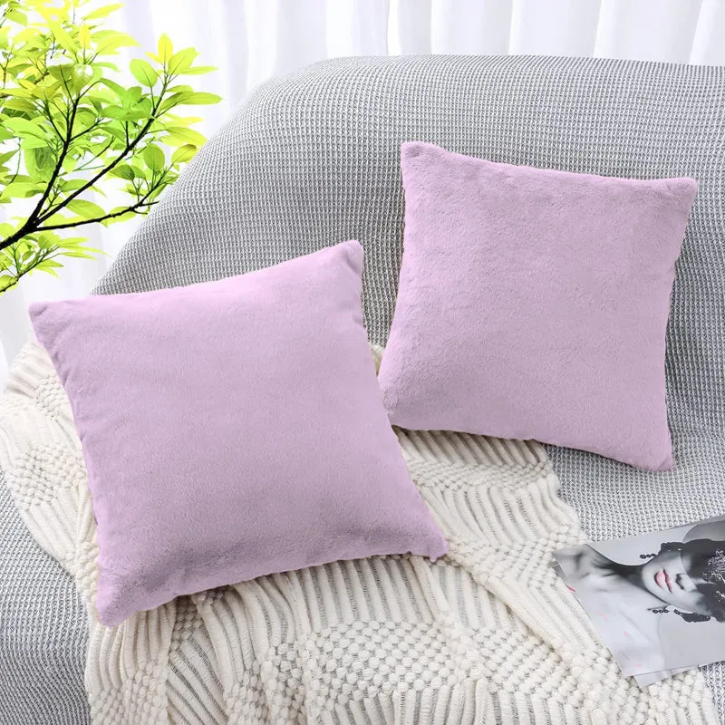 Fur Dual Cushion Cover Set (Lilac) - Set Of Two media 3