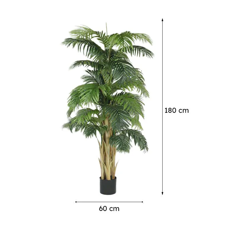 Faux Realtouch Areca Palm Plant With Black Plastic Pot - 5.9 Feet media 9