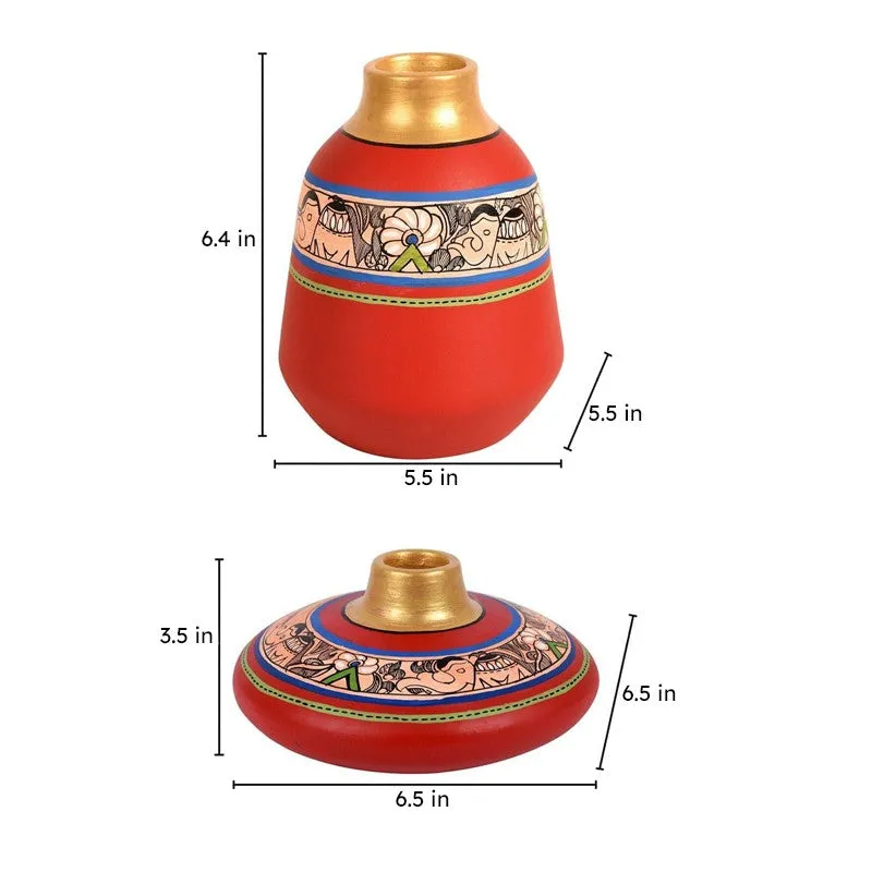 Lumamba Tribal Terracotta Vase - Set Of Two media 6