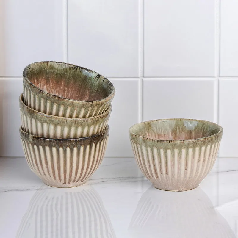 Mintora Pink Ceramic Snack Bowls (180 mL) - Set Of Four media 1