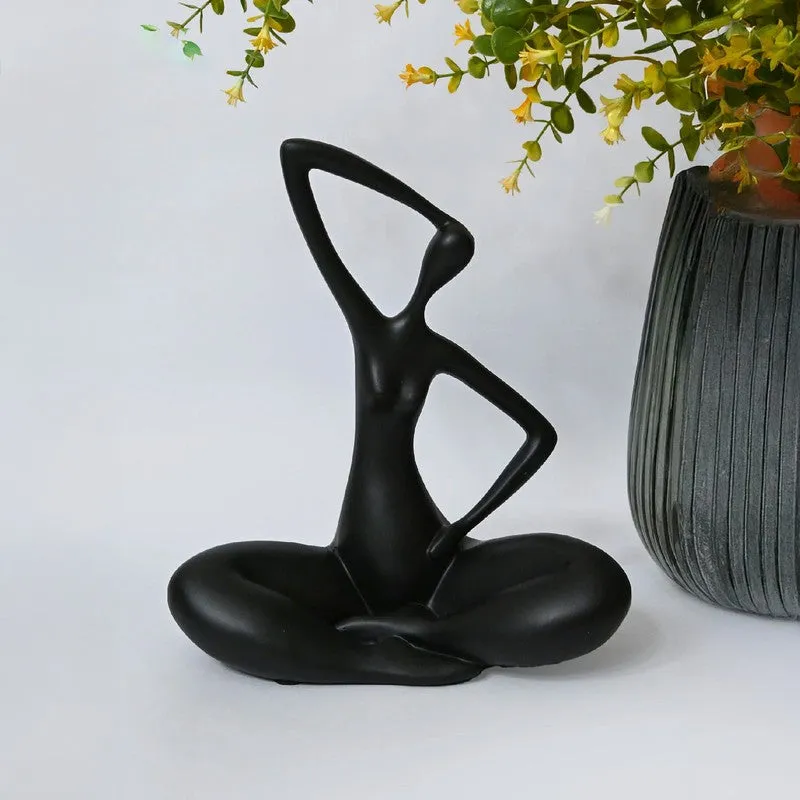 Meditative Pose Decorative Sculpture - Black media 5