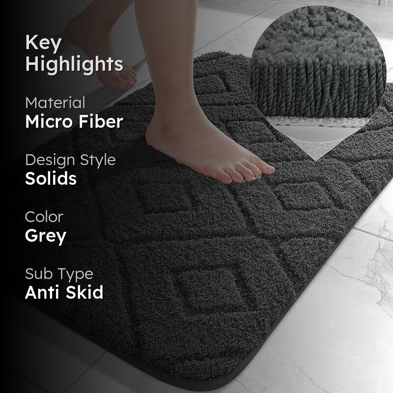 Zella Anti Skid Bath Mat - Dark Grey media 2