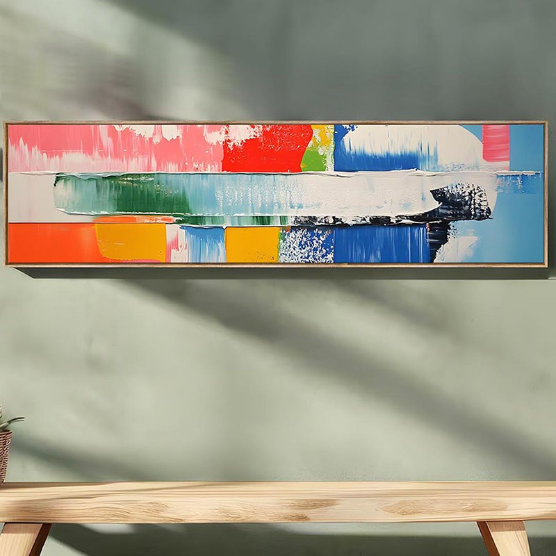 Chromatic Symphony Abstract Canvas Wall Art With Frame media 5