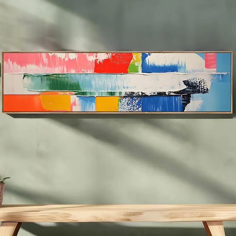 Chromatic Symphony Abstract Canvas Wall Art With Frame media 5