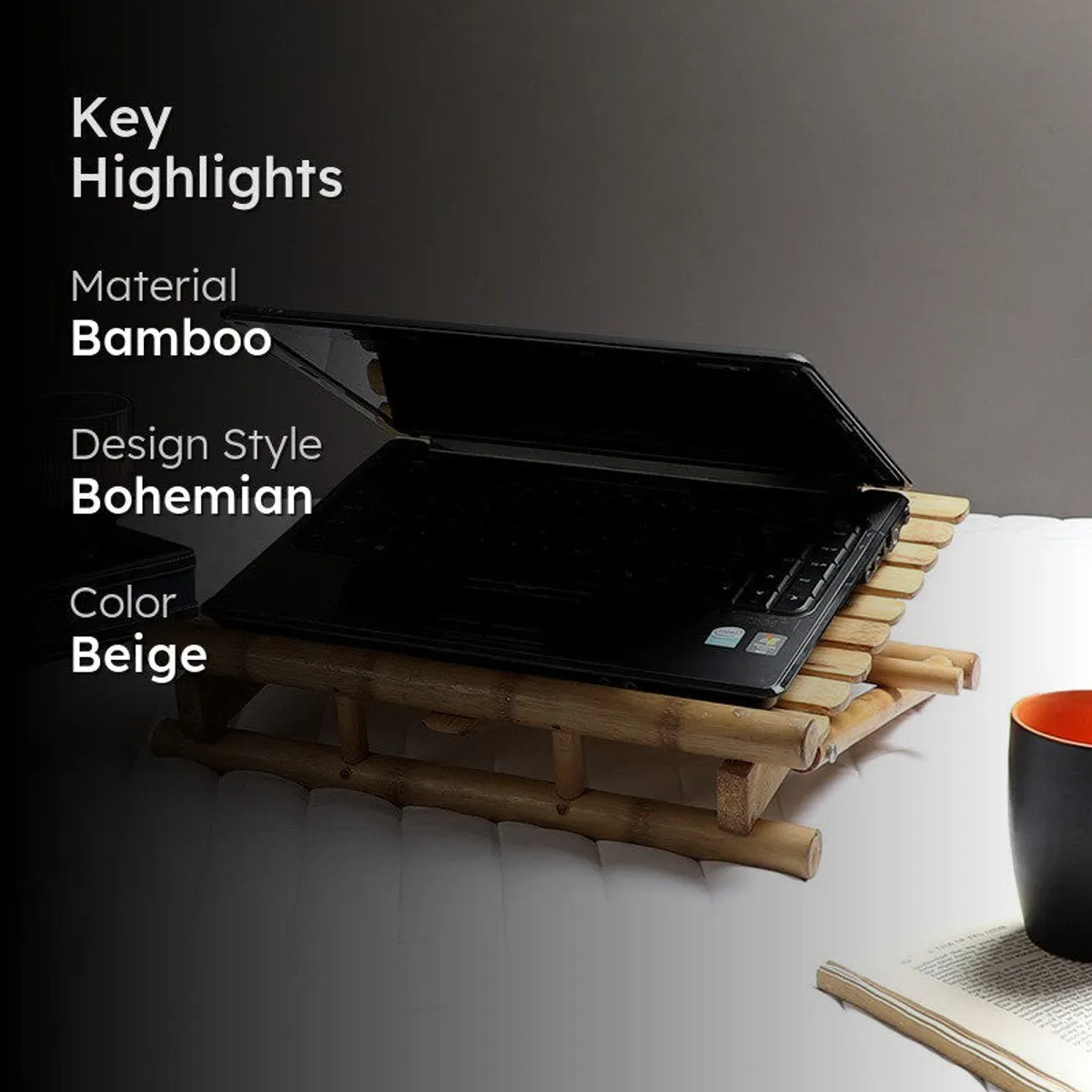 Natural Lift Bamboo Laptop Stand - 2