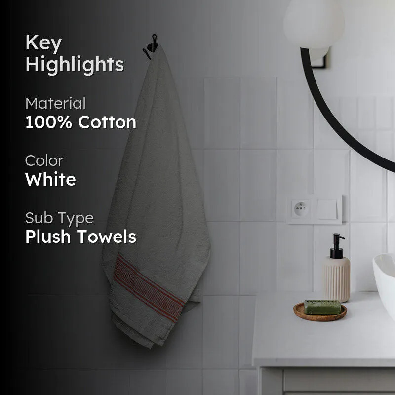 Micro Cotton LuxeDry Comfort Bath Towel - White & Red media 2