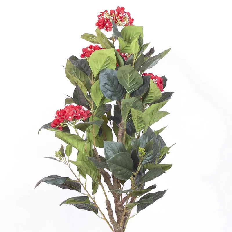 Chic Hydrangea Faux Artificial Plant With Black Plastic Pot - Pink media 5