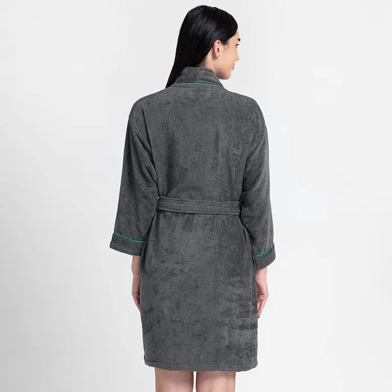 Nautica Cashmere Dreams Cotton Bath Robe - Dark Grey media 4