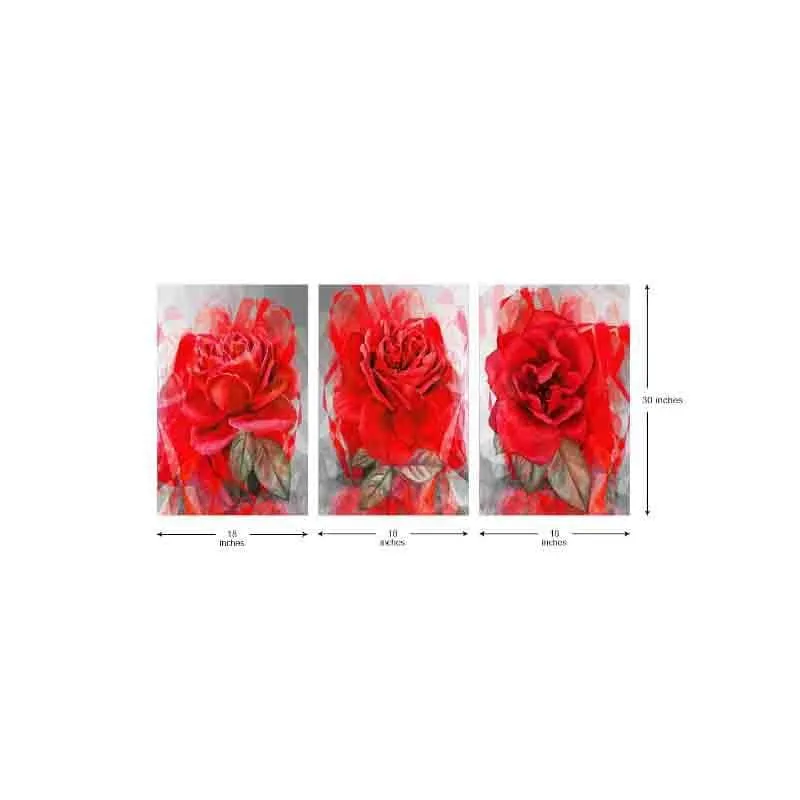 Big Rose Poly Canvas Wall Art - Set of Three media 7