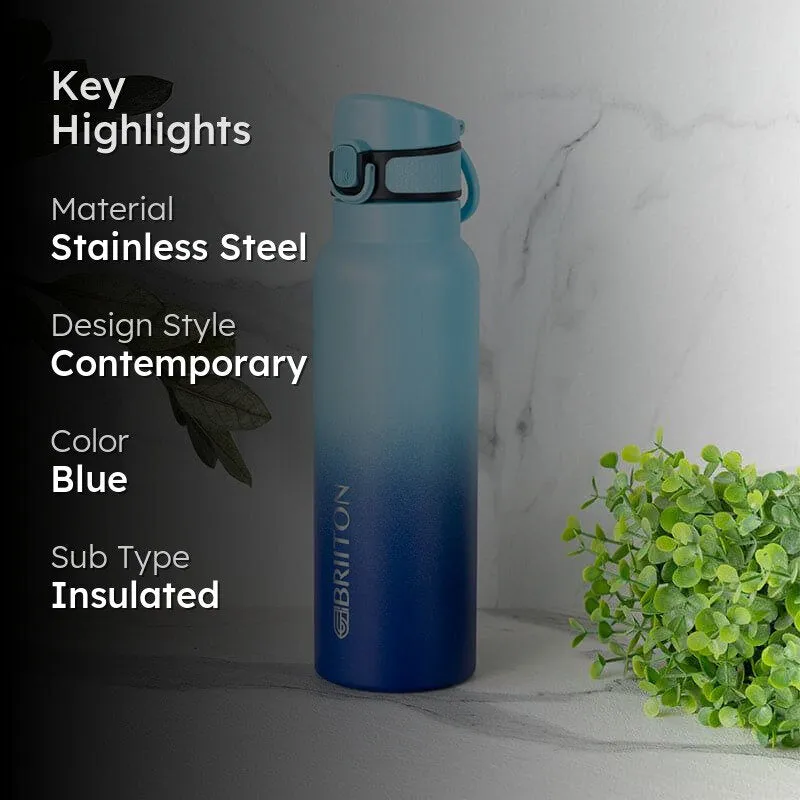 Hydro Chic Hot & Cold Thermos Water Bottle (Light Blue & Dark Blue) - 750 mL media 2