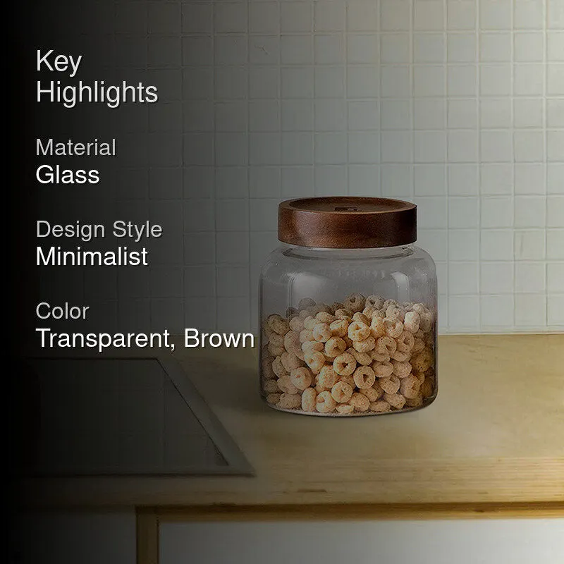 Bergner Crystal Seal Airtight Glass Storage Jar - 1300 mL - 2