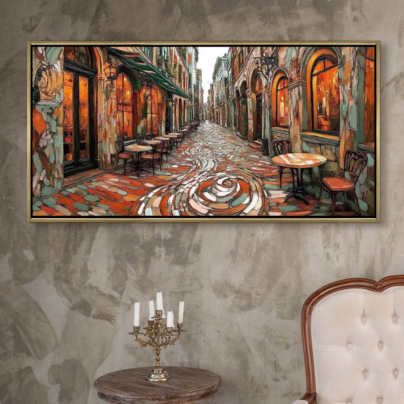 Echoes of the Alley Canvas Wall Painting With Frame