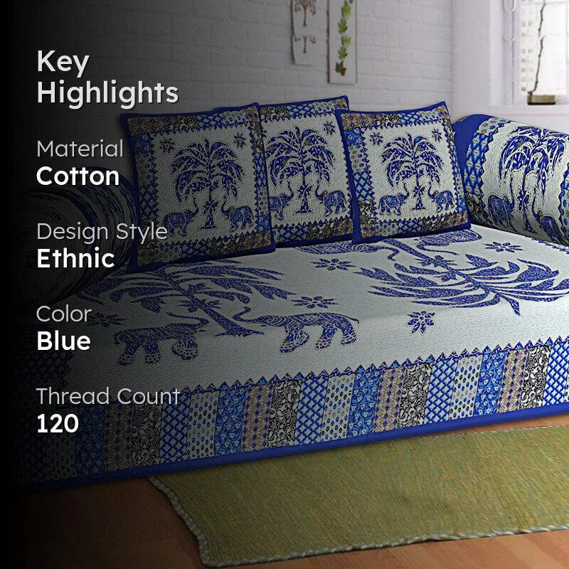 The Palmistree Diwan Set (Blue) - Six Piece Set media 2