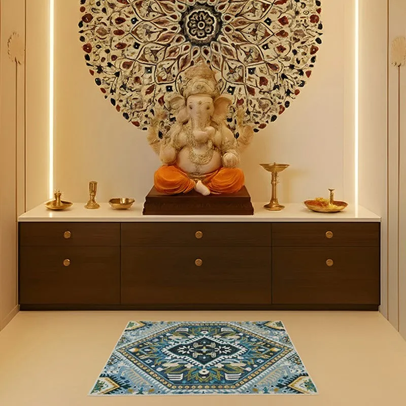 Iman Grace Prayer Mat (Blue) - 550 GSM media 5
