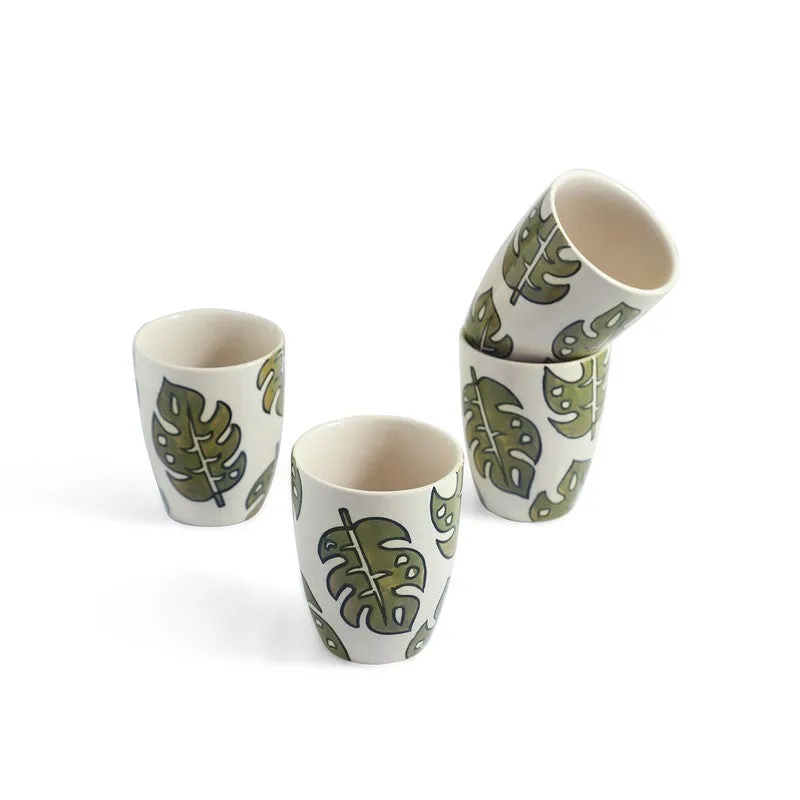 Leaf Ceramic Coffee Mug (280 mL Each) - Set Of Four media 3