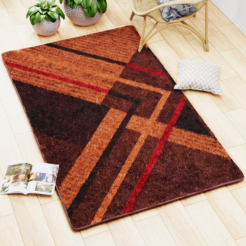 Aaris Geometric Area Rug - Orange & Brown