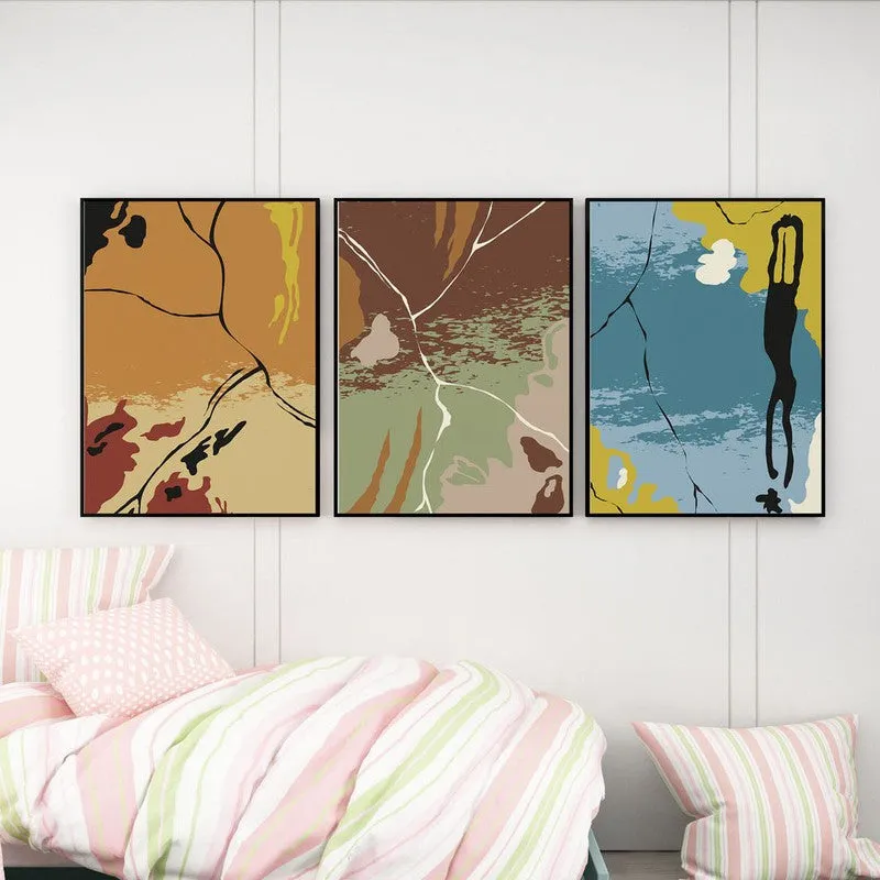 Dynamic Dreamscape Canvas Wall Art (Black Frame) - Set Of Three media 5