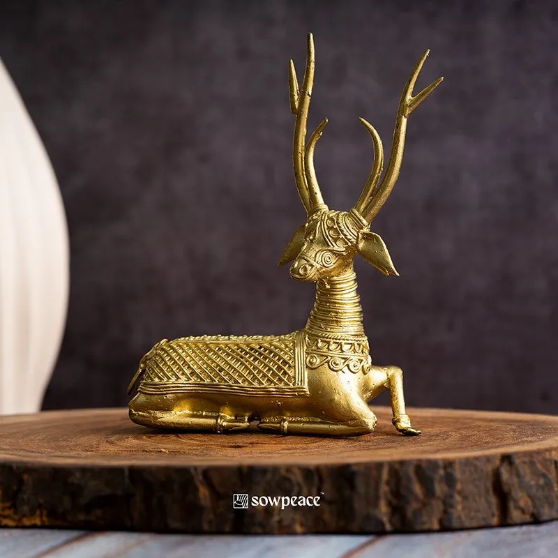 Ethnic Deer Repose Showpiece media 5
