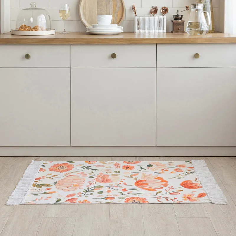 Sylven Cotton Door Mats - White & Orange media 5