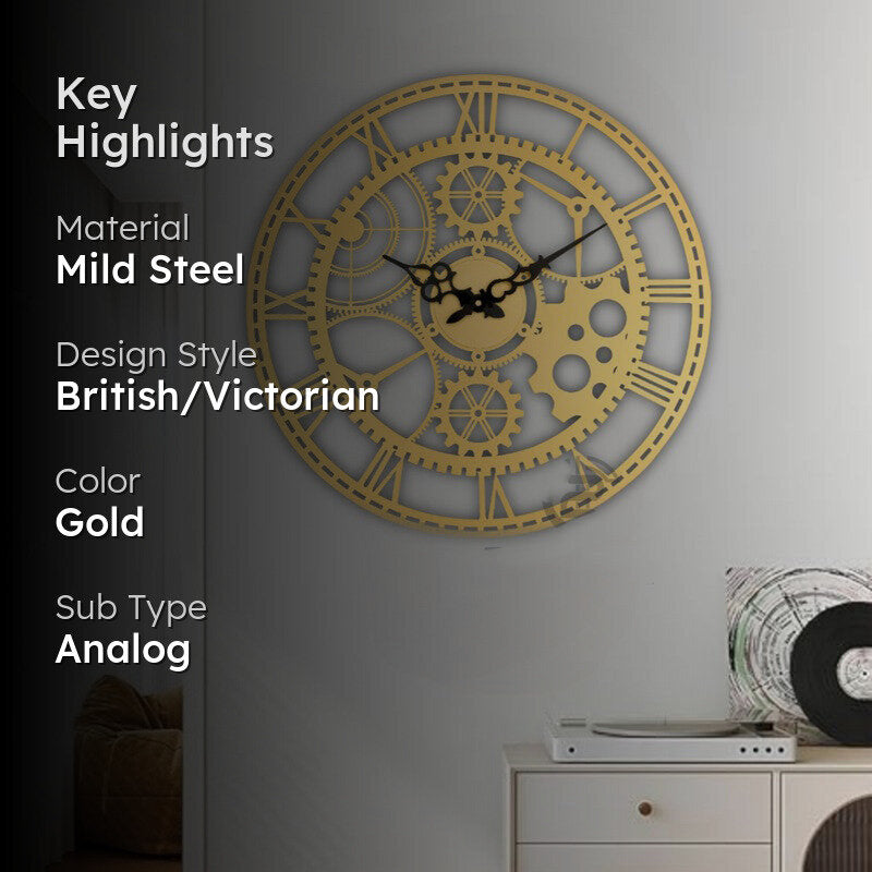 Switch Silent Wall Clock - Gold media 2