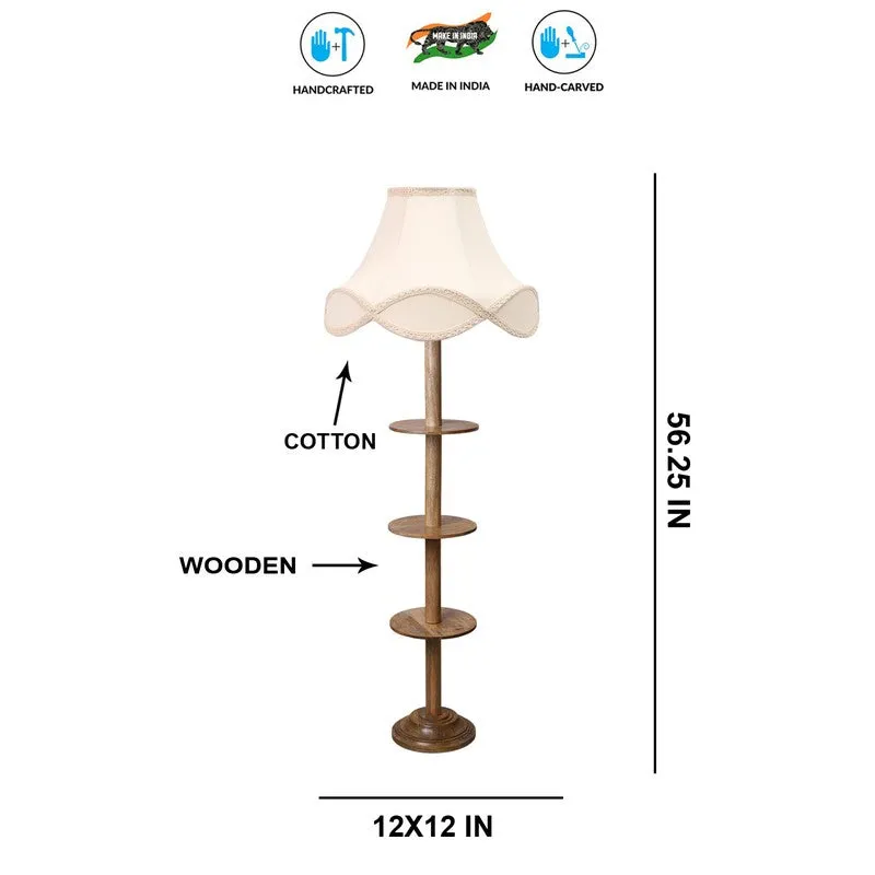 FloraPrism Wooden Floor Lamp - Ivory media 8