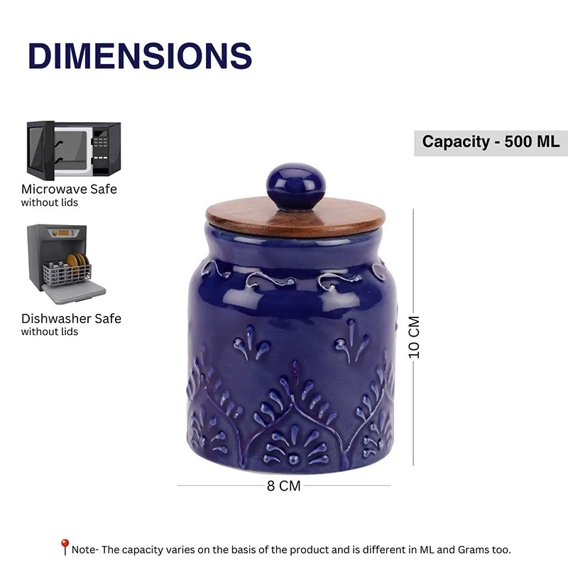 Taru Ceramic Jar (500 mL Each) - Set Of Two media 8