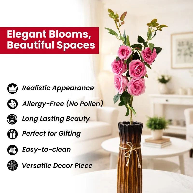 Roselle Charm Plastic Artificial Flower - Set Of Two media 7