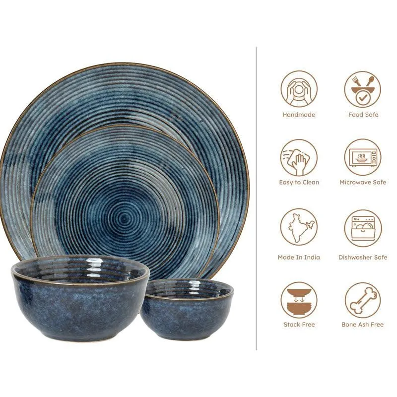 Meghneel Handmade Dinner Set (Blue) - 14 Piece Set media 3