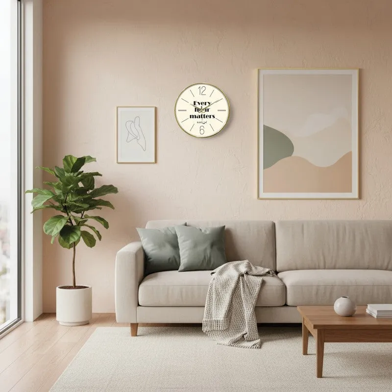 Every Hour Matters Round Analog Wall Clock - Off White media 4
