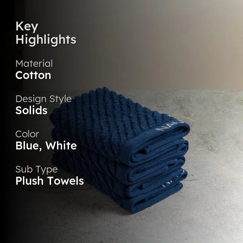 Nautica Dove Cotton Hand & Face Towel (Dark Blue) - Set Of Four media 2