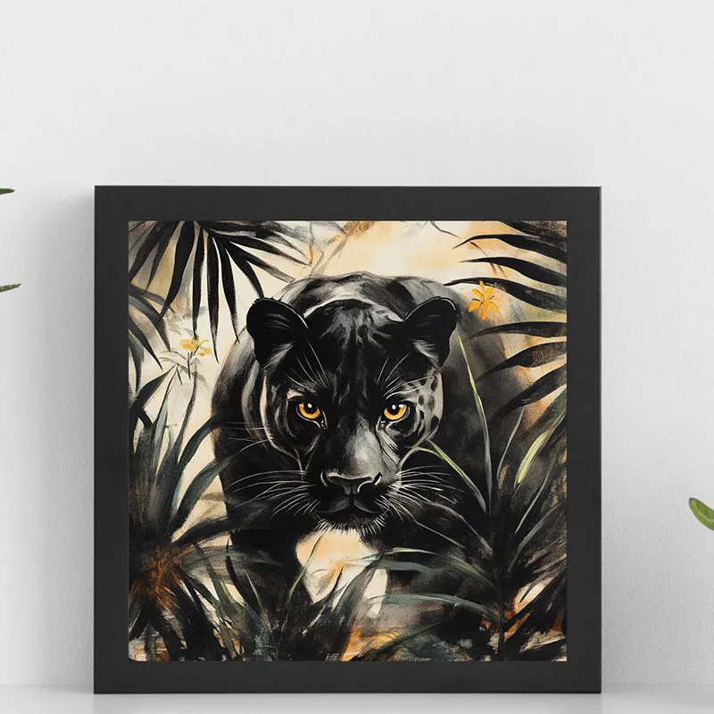 Panther Gaze Wall Art With Resin Frame media 1