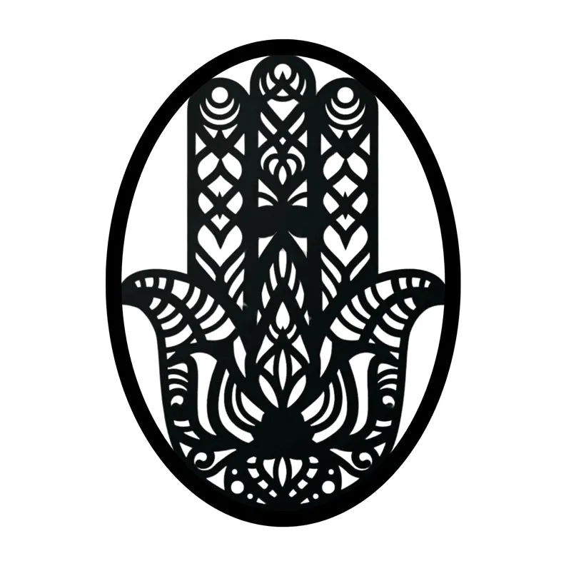 Hamsa Hasta Lines Iron Wall Accent media 4