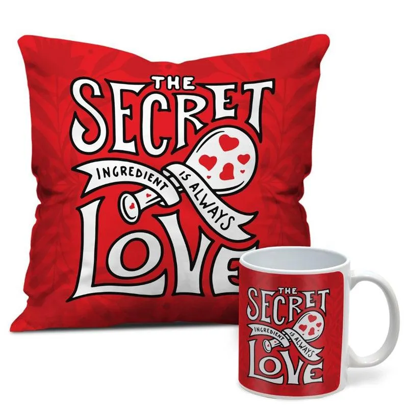 The Secret Ingredient Red Cushion Cover & Mug (300 ML) - Two Piece Set media 3