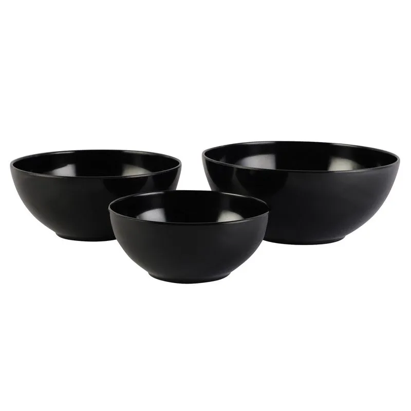 Noire Black Melamine Serving Bowls (3800 mL/2600 mL/1500 mL) - Set Of Three media 6
