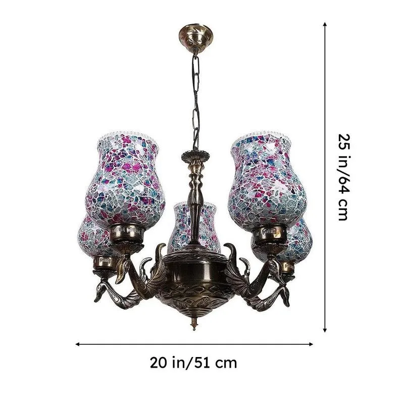 Nuvara Mayoora Mosaic Golden Antique Ceiling Lamp media 6