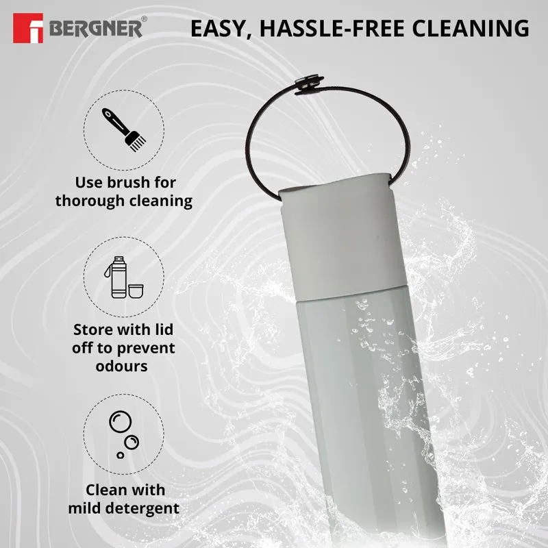 Bergner Walking Thermosteel Hot and Cold Flask (Grey) - 500 mL media 5