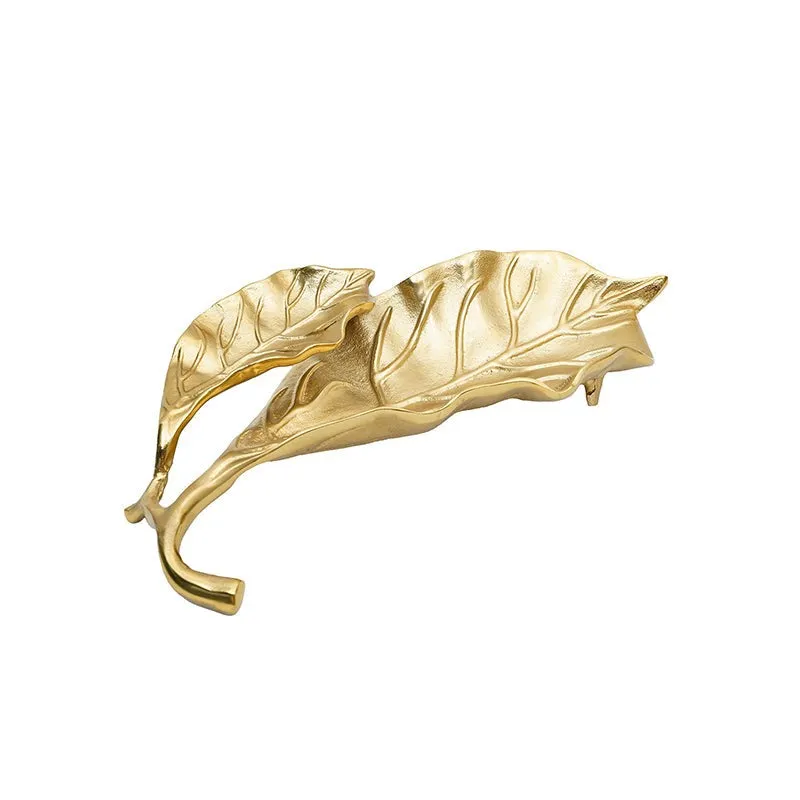 Fiddle Leaf Metal Platter - Gold media 3