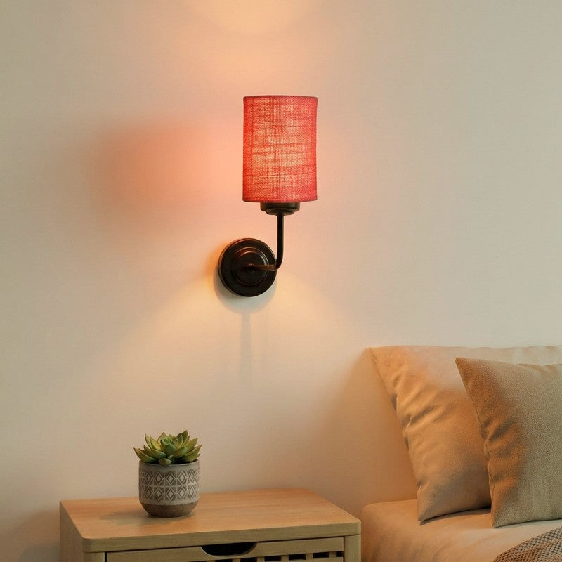 Zenith Arc Jute Wall Lamp - Pink