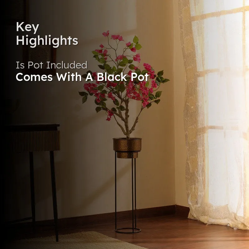 Artificial Bougainvillea Plant With Black Plastic Pot - 3 ft media 2