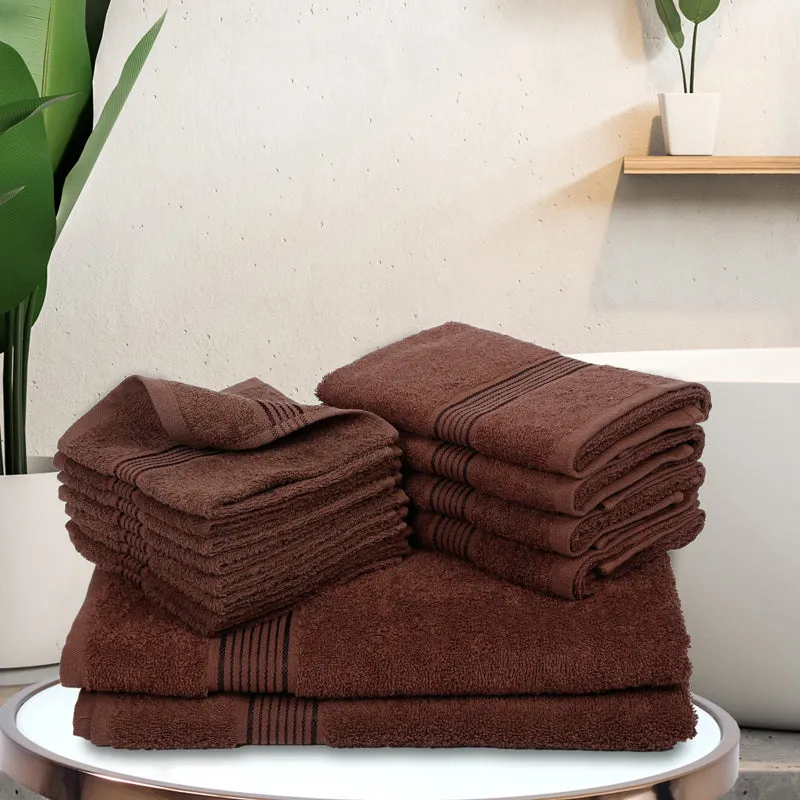Comfora Towel Set (Brown) - Fourteen Piece Set media 1
